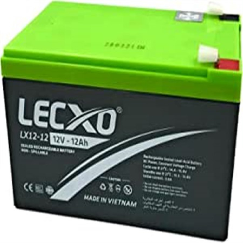 Lecxo 12V 12Ah Lead Acid Dry Battery