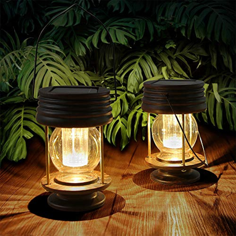 Pearlstar Solar Lantern Outdoor Waterproof Hanging Solar Garden Lights